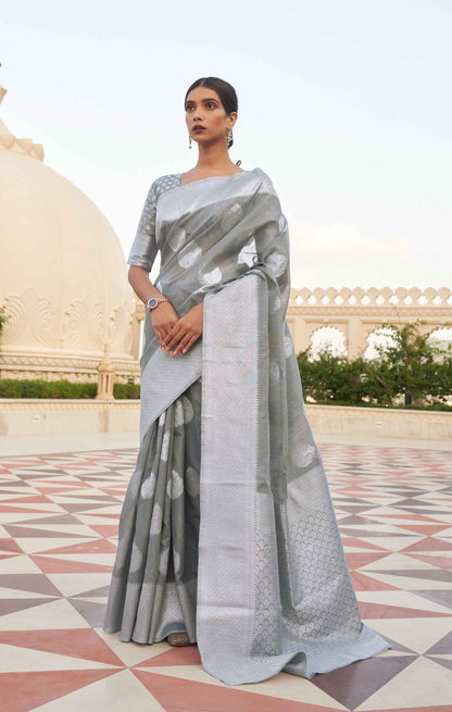 Pure Linen Banarasi Soft Silk Sarees