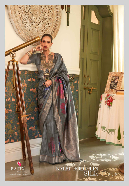 Multi Colour Zari Silk Saree