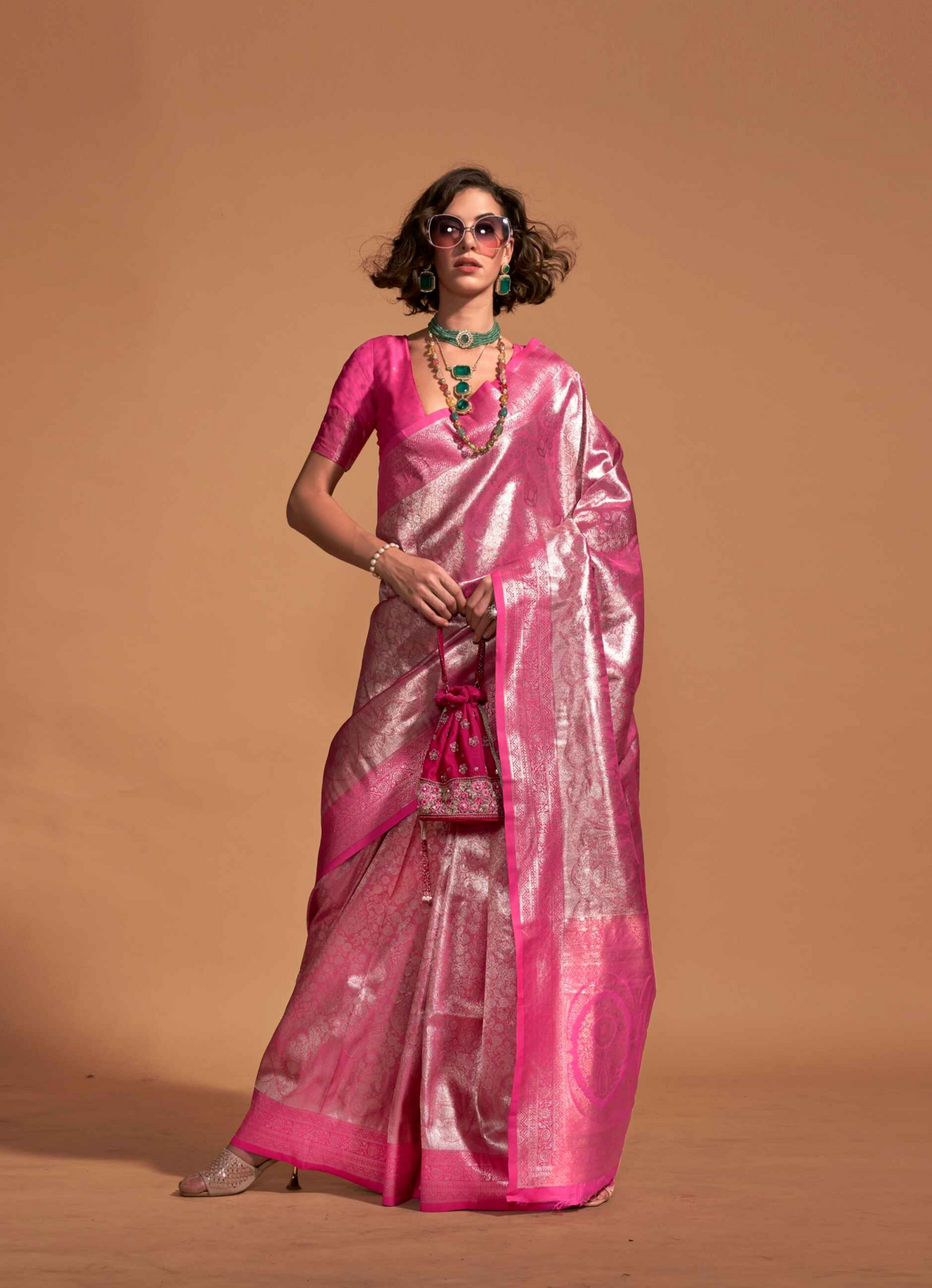 Shiny Kanchipuram Tissue Silk Sarees