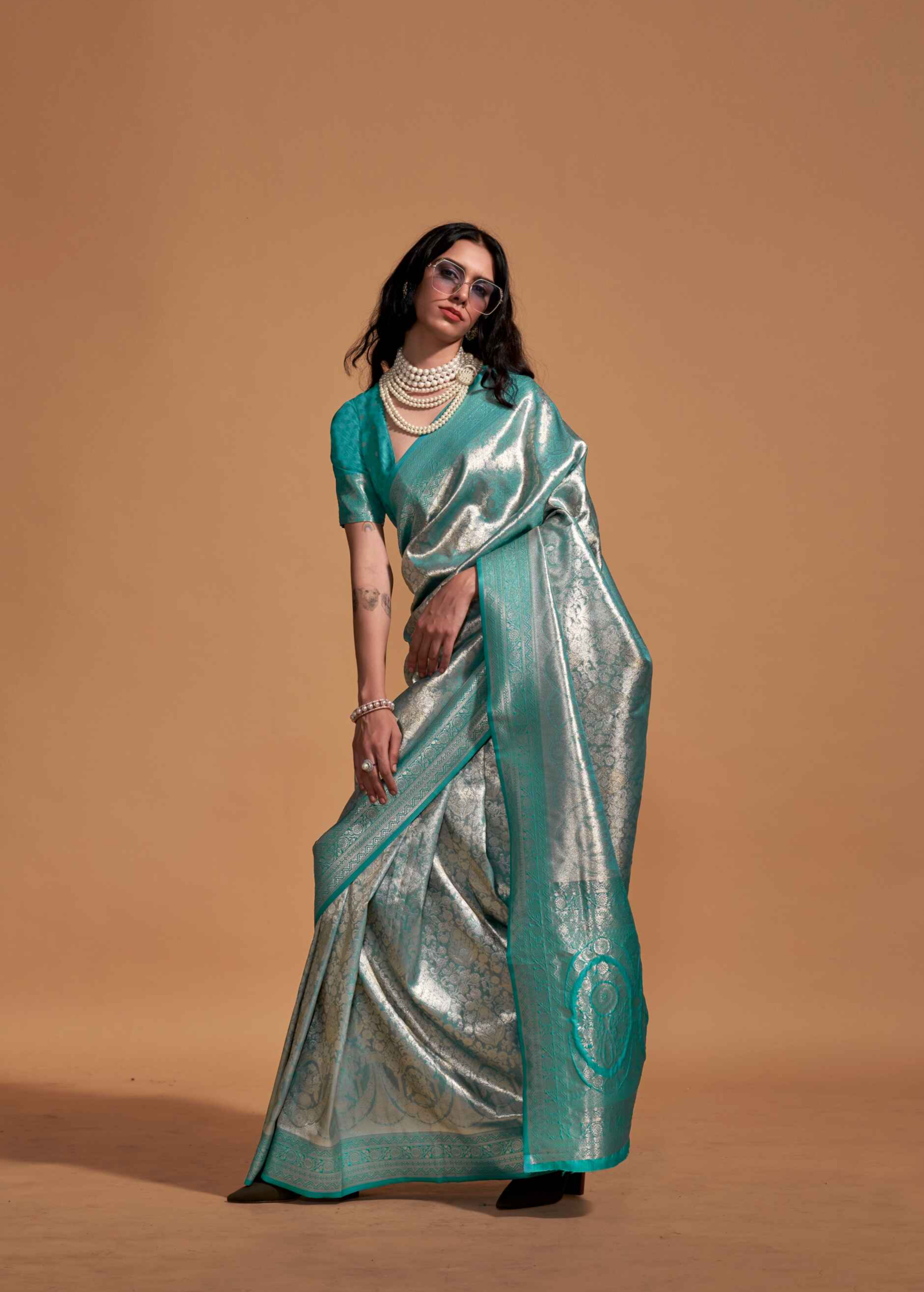 Shiny Kanchipuram Tissue Silk Sarees