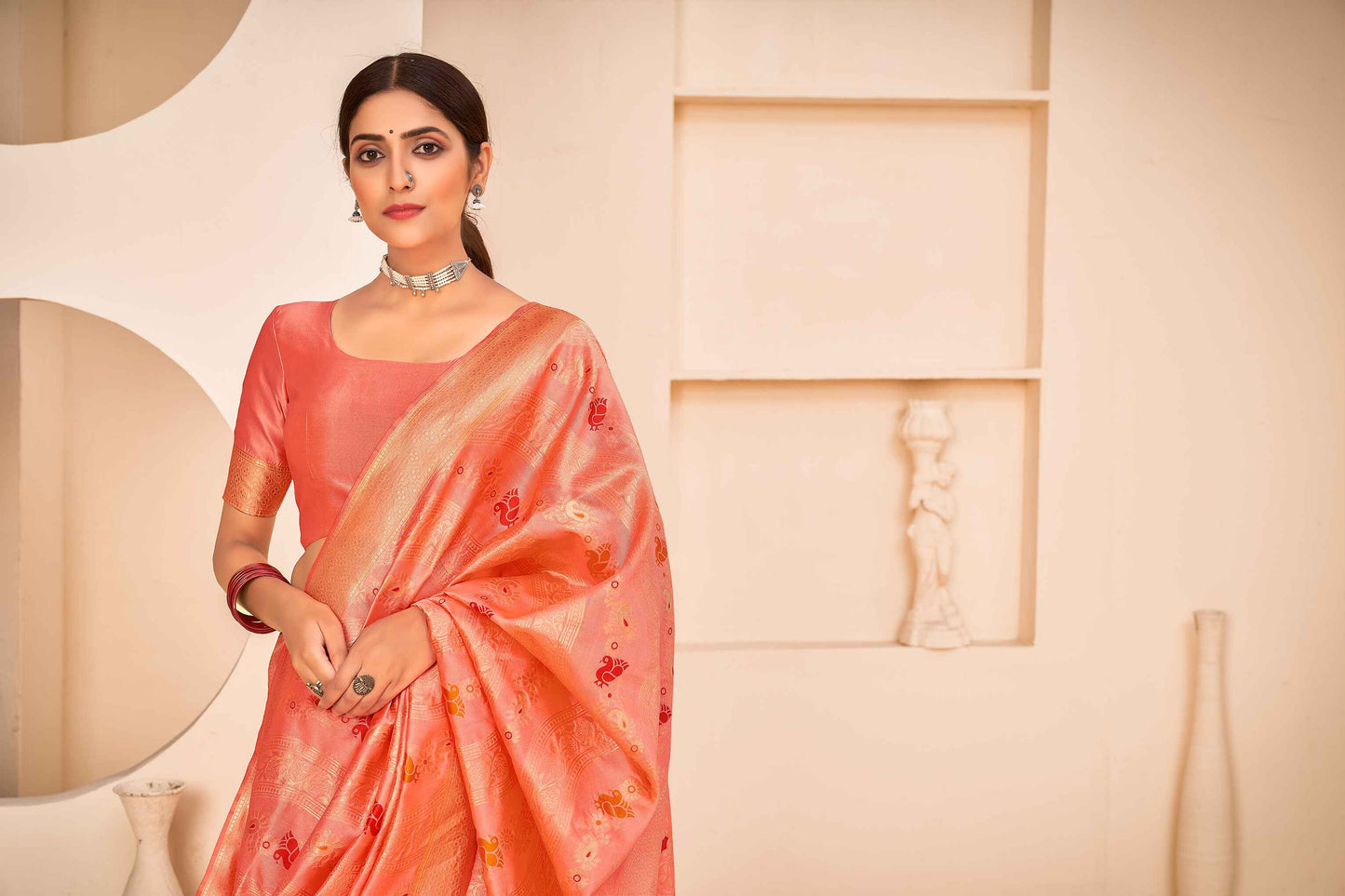 Banarasi Patola Pattern Silk Sarees With Patola & Banarasi Unstitched Blouse