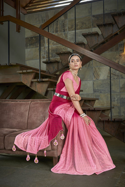Pink Rangoli Silk Saree